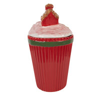 Clayre & Eef | Voorraadpot met deksel Rood Groen 16x14x27 cm | 6CE2227
