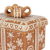 Clayre & Eef | Voorraadpot met deksel Bruin Beige 19x13x16 cm | 6CE2229