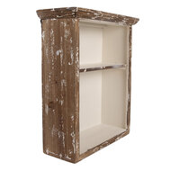 Clayre & Eef | Wandkastje Bruin Wit 36x15x43 cm | 6H2466