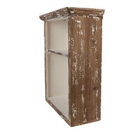 Clayre & Eef | Wandkastje Bruin Wit 36x15x43 cm | 6H2466