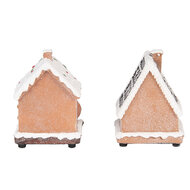 Clayre & Eef | Decoratie Huisjes met LED (set 17) Bruin Wit 9x8x13 cm / 2xAAA | 6PR5868