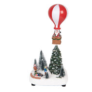 Clayre & Eef | Kerstdecoratie Kerstbomen met LED Groen Wit 17x13x32 cm / 3xAA | 6PR5870