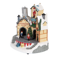 Clayre & Eef | Decoratie Huis met LED Wit Bruin 20x17x23 cm / 3xAA | 6PR5871