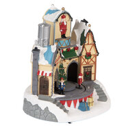 Clayre & Eef | Decoratie Huis met LED Wit Bruin 20x17x23 cm / 3xAA | 6PR5871