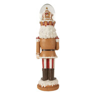 Clayre & Eef | Kerstdecoratie Notenkraker met LED Bruin Rood 14x13x48 cm / 3xAA | 6PR5876