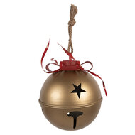 Clayre & Eef | Bel Decoratief Goudkleurig Rood ø 24x30 cm | 6Y5907