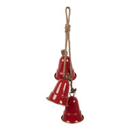 Clayre & Eef | Decoratie Hanger Rood Goudkleurig 11x11x48 cm | 6Y5910