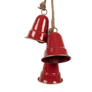 Clayre & Eef | Decoratie Hanger Rood Goudkleurig 11x11x48 cm | 6Y5910