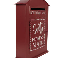 Clayre &amp; Eef | Brievenbus Rood Wit 23x8x34 cm | 6Y5915