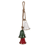 Clayre &amp; Eef | Decoratie Hanger Bellen Rood Groen Wit 9x9x49 cm | 6Y5917