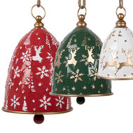 Clayre & Eef | Bellen Decoratief (set van 3) Rood Groen Wit ø 32x43 / ø 28x35 / ø 23x28 cm | 6Y5918