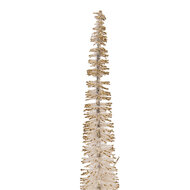 Clayre & Eef | Decoratie Kerstboom Beige Goudkleurig ø 5x25 cm | 66315BE