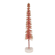 Clayre & Eef | Decoratie Kerstboom Roze Goudkleurig ø 5x25 cm | 66315P
