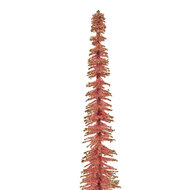 Clayre & Eef | Decoratie Kerstboom Roze Goudkleurig ø 5x25 cm | 66315P