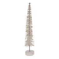 Clayre & Eef | Decoratie Kerstboom Beige Goudkleurog ø 6x30 cm | 66316BE