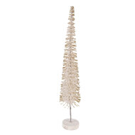 Clayre & Eef | Decoratie Kerstboom Beige Goudkleurig ø 8x40 cm | 66317BE