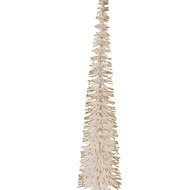 Clayre & Eef | Decoratie Kerstboom Beige Goudkleurig ø 8x40 cm | 66317BE