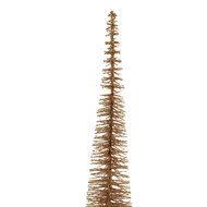 Clayre & Eef | Decoratie Kerstboom Bruin Goudkleurig ø 8x40 cm | 66317BR