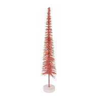 Clayre & Eef | Decoratie Kerstboom Roze Goudkleurig ø 8x40 cm | 66317P