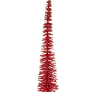 Clayre & Eef | Decoratie Kerstboom Rood Goudkleurig ø 8x40 cm | 66317R