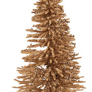 Clayre & Eef | Decoratie Kerstboom Beige Goudkleurig ø 14x25 cm | 66318BE