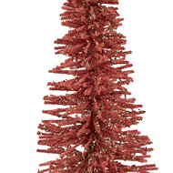 Clayre & Eef | Decoratie Kerstboom Roze Goudkleurig ø 14x25 cm | 66318P