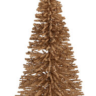 Clayre & Eef | Decoratie Kerstboom Beige Goudkleurig ø 17x30 cm | 66319BE