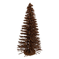 Clayre & Eef | Decoratie Kerstboom Bruin Goudkleurig ø 17x30 cm | 66319BR