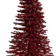 Clayre & Eef | Decoratie Kerstboom Rood Goudkleurig ø 17x30 cm | 66319R