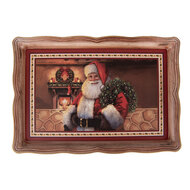 Clayre &amp; Eef | Decoratief Dienblad Bruin Rood 31x22x2 cm | 66397