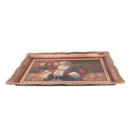 Clayre &amp; Eef | Decoratief Dienblad Bruin Rood 31x22x2 cm | 66397