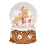 Clayre & Eef | Sneeuwbol met Peperkoekpop Bruin Beige ø 5x7 cm | 66404