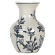 Clayre & Eef | Vaas Wit Blauw ø 10x16 cm | 6CE2077