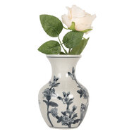 Clayre & Eef | Vaas Wit Blauw ø 10x16 cm | 6CE2077