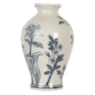 Clayre & Eef | Vaas Wit Blauw ø 9x15 cm | 6CE2078