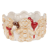 Clayre & Eef | Kom Bruin Beige ø 14x7 cm | 6CE2233