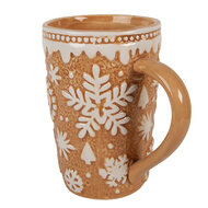 Clayre & Eef | Mok Bruin Beige 14x10x15 cm / 575 ml | 6CEMU0204