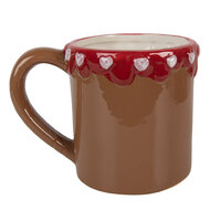 Clayre & Eef | Mok Bruin Rood 14x10x10 cm / 375 ml | 6CEMU0207
