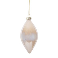 Clayre & Eef | Kerstbal Beige ø 7x13 cm | 6GL5120