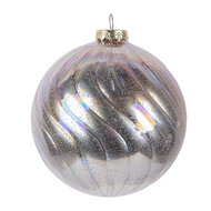 Clayre & Eef | Kerstbal Roze Zilverkleurig ø 10x10 cm | 6GL5144
