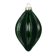 Clayre & Eef | Kerstbal Groen ø 7x12 cm | 6GL5155
