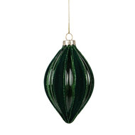 Clayre & Eef | Kerstbal Groen ø 7x12 cm | 6GL5155