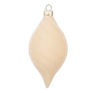 Clayre & Eef | Kerstbal Beige ø 7x13 cm | 6GL5169