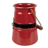 Clayre & Eef | Decoratie Melkbus Rood Zwart 12x10x16 cm | 6Y5903