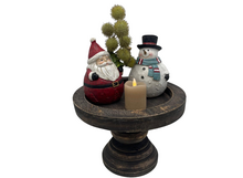 Sfeervol sneeuwpop Beeldje met bel 16 cm hout wit zwart  – Landelijke Kerstdecoratie