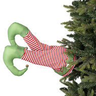 Clayre &amp; Eef | Decoratie Kerst Elfenbenen Rood Groen 30x13x54 cm / 3xAA | 66348