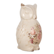 Clayre &amp; Eef | Decoratie Beeld Uil Beige Roze 13x12x22 cm | 6CE1961L