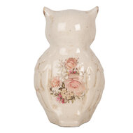 Clayre &amp; Eef | Decoratie Beeld Uil Beige Roze 13x12x22 cm | 6CE1961L