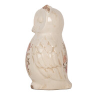 Clayre &amp; Eef | Decoratie Beeld Uil Beige Roze 13x12x22 cm | 6CE1961L