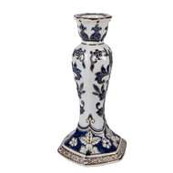 Clayre &amp; Eef | Kandelaar Wit Blauw &oslash; 11x21 cm | 6CE2384S